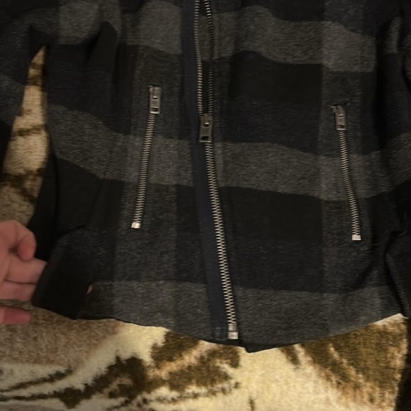 American Eagle Outfitters Black and Gray Plaid wool Jacket - Picture 13 of 17